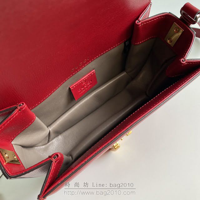 Gucci古馳包包 G家新款女包 款號:615965 Sylvie 1969系列迷你肩背包 古奇大紅色織紋皮小斜挎包  gdj1354
